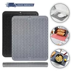 Descanso De Panela e Louça Escorredor De Silicone Premium Tapete Pia Antitérmico Antiderrapante