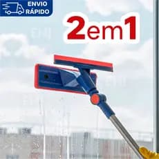 Rodo Multiuso Mágico MOP Extensível Esponja 2 Em 1 Limpa Espelho Vidro Azulejo E Janelas Carro