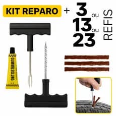 Kit Reparo De Pneu 23, 13 ou 3 Refis Conserto Pneu Sem Câmara Para Carro e Moto Refil remendo
