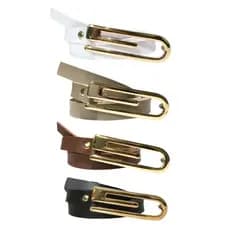 #2#Kit 3 Cinto Feminino Fivela Dourada Preto Branco Bege e Marrom Blogger Luxo
