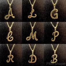 Colar   De Letra Inicial nome Dourado Folheado  prata