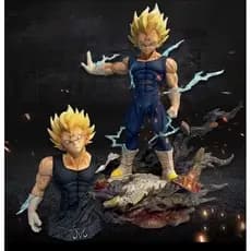Bonecos Action Figure Majin Vegeta Super Sayajin 21Cm Destruição Com Base Dragon Ball Z