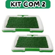 KIT 2 Sanitário Canino Xixi BANHEIRO PET TAPETE HIGIENICO Cachorros Grama Sintética Lavável 45/32CM