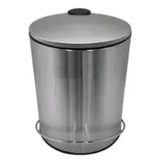 Lixeira INOX COM Pedal 5 litros Cesto Removível ABRE TAMPA LIXO BANHEIRO COZINHA ESCRITORIO 25CM