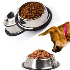 Comedouro Bebedouro Tigela Inox 200ml P Cachorro Cães Gato COELHO Pet POTE RAÇÃO ÁGUA COMIDA 15 CM