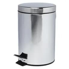 Lixeira INOX COM Pedal 3 litros Cesto Removível TAMPA Higiênico Cor Aço Inox METAL LIXO BANHEIRO