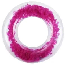 Boia Cintura Circular REDONDA Inflavel Piscina Com Plumas Penas Rosa LUXO PISCINA PRAIA DURAVEL 55CM