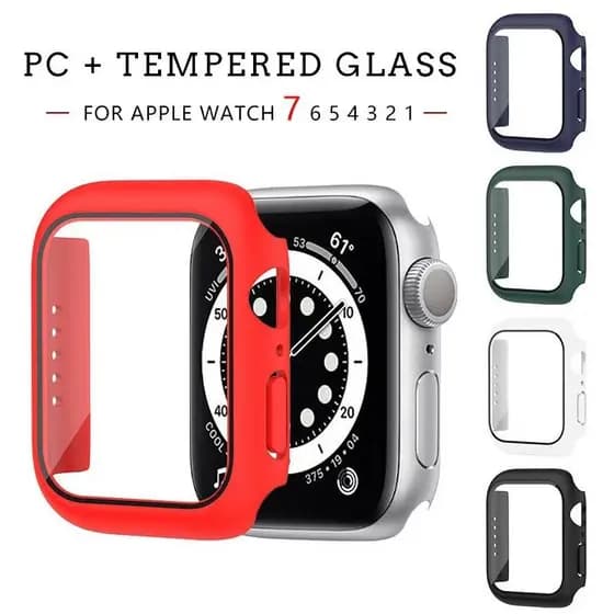 Capa case acrílico com vidro compativel apple watch 38/ 40/ 42/ 44 mm E Relógio do mesmo tamanho DK store DK store