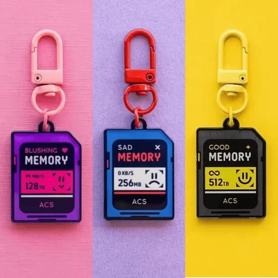 Chaveiro De Cartão De Memória INS Trendy Heartbeat , Pingente Exclusivo De Bolsa De Alto Valor , Acessório Pequeno Fofo