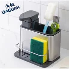 DAGUAN Sabão Aço Inox Para Pia Escorredor Organizador Utensílios Faqueiro Suporte ou de louça de cozinha Dispensador