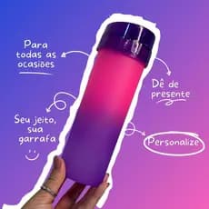 Kit 15 Squeeze Acquabio 480ml, garrafa de água, academia, esporte, criança - Personalizadas