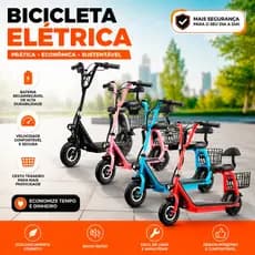 Patinete Elétrico Portátil Infantil de 350W Com Assento Com Luz LED E Musica Bluetooth APP