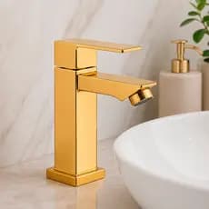 Torneira Lavabo Banheiro Preta Luxo Metal Moderna 1/2 Cuba Quadrada