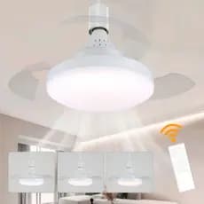 Ventilador De Teto Retrátil 120W Forte Lâmpada 3 Cores E27 Silencioso Bivolt Com Controle VT