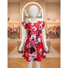 Vestido Infantil Luna Temático Minnie Vermelho + Tiara (AC)