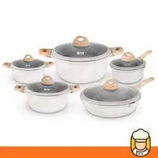 Jogo de Panelas em Granito 5 Peças - Cozinhe com Estilo e Funcionalidade CHEF D