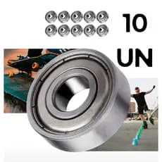 Kit 5 Rolamentos 608 ZZ Patinete Patins LongBoard Skate Blindado Semiprofissional 8X22X7mm