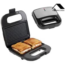 Grill Sanduicheira Eletrica Antiaderente 750w Inox 110v Chapa Misto Quente Sanduicheira