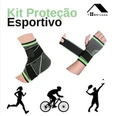 Tornozeleira + Munhequeira D/Pulso Tendinite Ortopedica Compressão Ajustável Esportiva