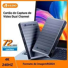 VEDO Placa De Captura 4K 240Hz Para Transmissão Ao Vivo Streaming e Podcasting Para PS5 Xbox Celular