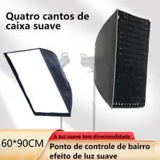 VEDO Kit Iluminação profissional Softbox 60*90cm Utilize com luzes fotográficas Fotos e Vídeos