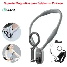 VEDO Suporte de Celular para Pescoço Tipo Magnético para Celulares e para Gravar Vlog