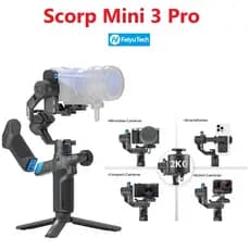 FeiyuTech SCORP MINI 3 PRO Estabilizador De Câmera Carga 2.0kg Para Câmera de ação/DSLR/Celular