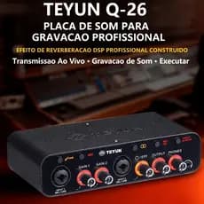 Placa de Som Profissional Q-26 Kit Completo para Podcast e Live