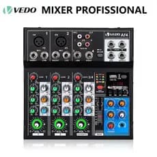 VEDO Mixer Misturador Profissional AF4 Analógico Placa de som Digital Fundida 4 Canais