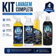 Kit Limpeza Lavagem Automotiva Completo Shampoo Automotivo Cera Automotiva Silicone Automotivo Pneu UbiClean