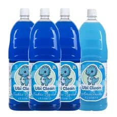 KIT 3 Lava Roupas 2L + 1 Amaciante 2L Ubi Clean Sabão Liquido Lavagem Perfume Perfeito Profissional