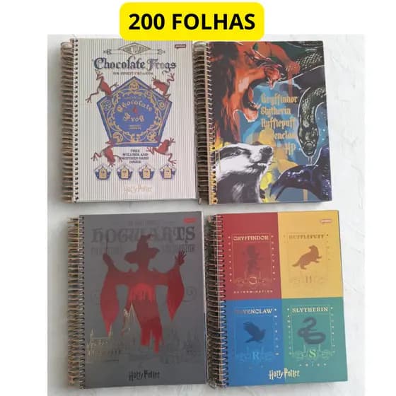 CADERNO UNIVERSITÁRIO CADERNO COLEGIAL 10 MATÉRIAS HARRY POTTER - 200 FOLHAS