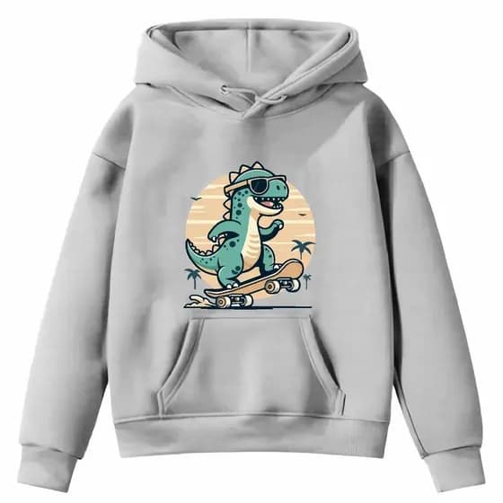 Moletom Infantil Canguru Dinossauro Skate Desenho Infância Tv Diversão Shopping Lazer - Envio Imediato