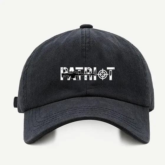 Bone baseball masculino preto Patriota Com regualgem cores bege e branco