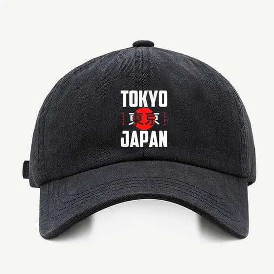 Bone baseball masculino preto Japan TokyoCom regualgem cores bege e branco