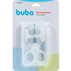 Kit Manicure De Bebê Tesoura Lixa Cortador De Unhas Buba Cor Branco