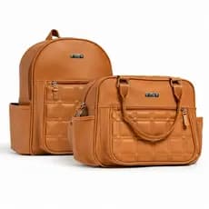 Kit Mochila Maternidade + Bolsa G HUG Caramelo