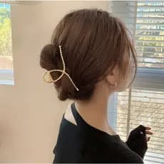 Garra De Metal Dourado Com Padrão Feminina Simples E Elegante Envio aleatório