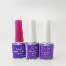 Preparadores Primer Ácido + Primer Não Ácido + Regulador De PH Unhas De Gel Acrigel E Porcelana