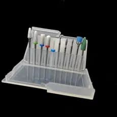 Kit 10 Brocas  para Lixar Unhas Com caixa de armazenamento