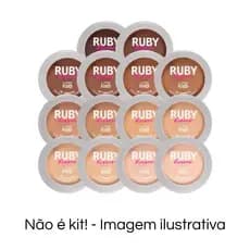 Pó Compacto Super Fixo Ruby Kisses Alta Cobertura Efeito Matte