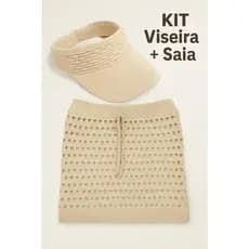 KIT Saia e Viseira Saída de Praia Piscina Tendencia Verão Em Tricô