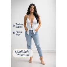 Top Cropped Malibu Feminina Blusinha com Bojo em Suplex Premium