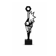 Kunai Decorativa Naruto Uzumaki com Base para Decoração Anime Geek 17cm
