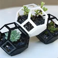 Vaso de Plantas Suculentas Modular Geométrico Empilhável para Decoração