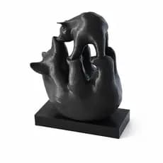 Escultura Urso Mãe e Filhote Decorativa Moderna para Casa e Quarto Decoração Minimalista