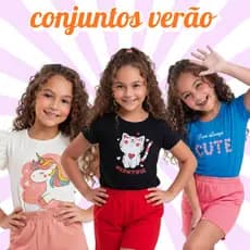 Conjuntos Verão Feminino Infantil 2 ao 12 Malha Premium