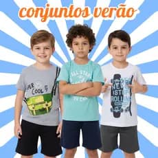 Conjuntos Verão Masculino Infantil Menino 2 ao 12 Malha Premium
