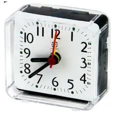 Relógio de Mesa Analógico com Despertador - Silencioso e Compacto, Design Moderno
