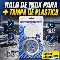 Ralo Para Pia Inox 7,5cm Com Tampa Plástica Vedação Cozinha